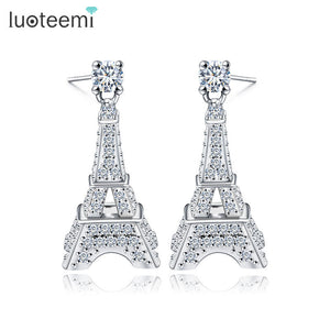 Eiffel Tower Cubic Zirconia Earrings