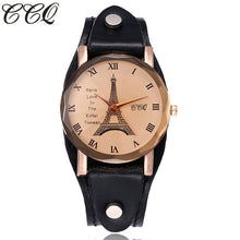 Vintage Leather Eiffel Tower Casual Women's Leather Watch