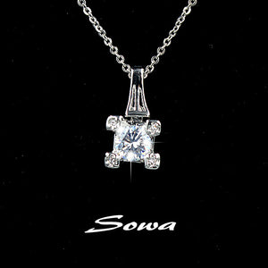 Eiffel Tower Cubic Zirconia Stone Pendant and Chain